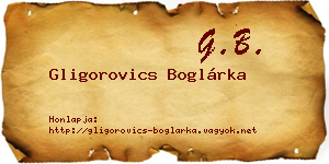 Gligorovics Boglárka névjegykártya